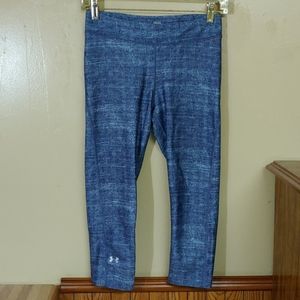 Under Armour Heat Gear Compression Textured Capris Leggings M